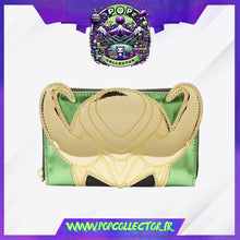 Load image into Gallery viewer, Loki Metallic Cosplay Zip Around Wallet Loungefly