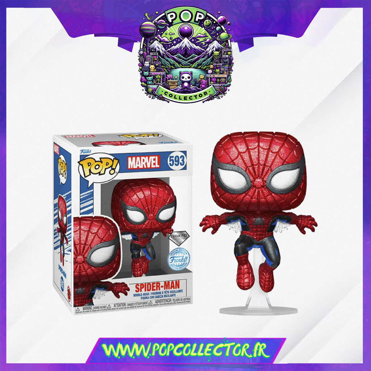 Funko Pop Marvel 593 Spider Man Diamond – Pop Collector
