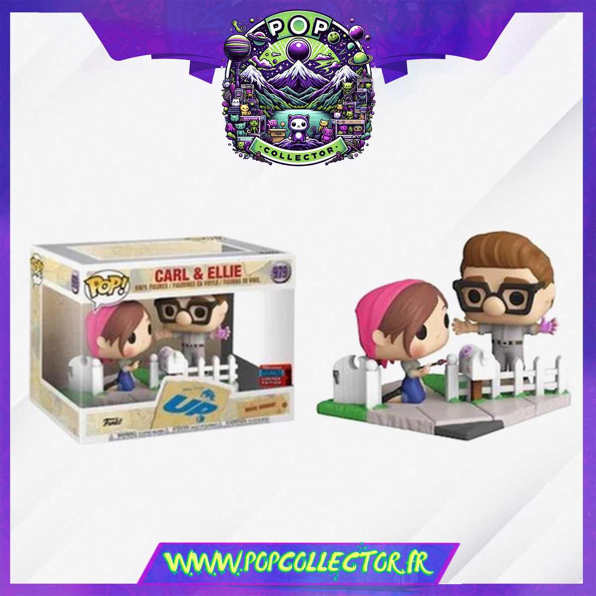 Disney Carl And Ellie Up Funko Pop Carl Ellie With Balloon Cart