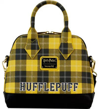 Load image into Gallery viewer, Harry Potter Hufflepuff Patch Varsity Plaid Handbag Loungefly