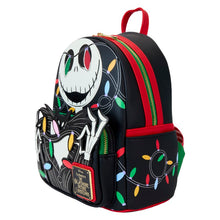 Lade das Bild in den Galerie-Viewer, The Nightmare Before Christmas Jack Wrapped In Lights Light Up Glow Mini Backpack Loungefly
