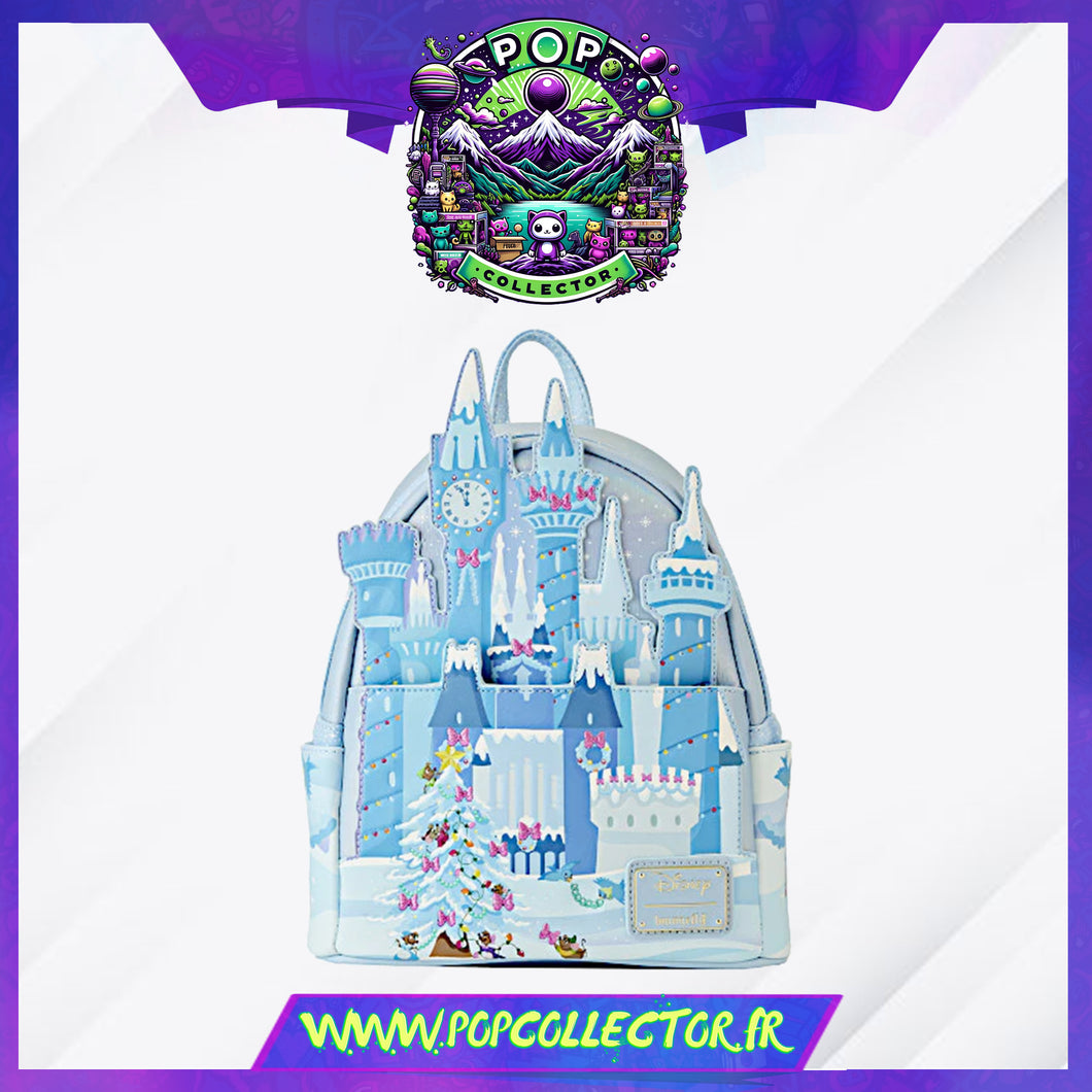 cinderella exclusive holiday castle light up mini backpack Cinderella Holiday Castle Light Up Mini Backpack Loungefly – Pop Collector / Magasin Funko Pop & Loungefly