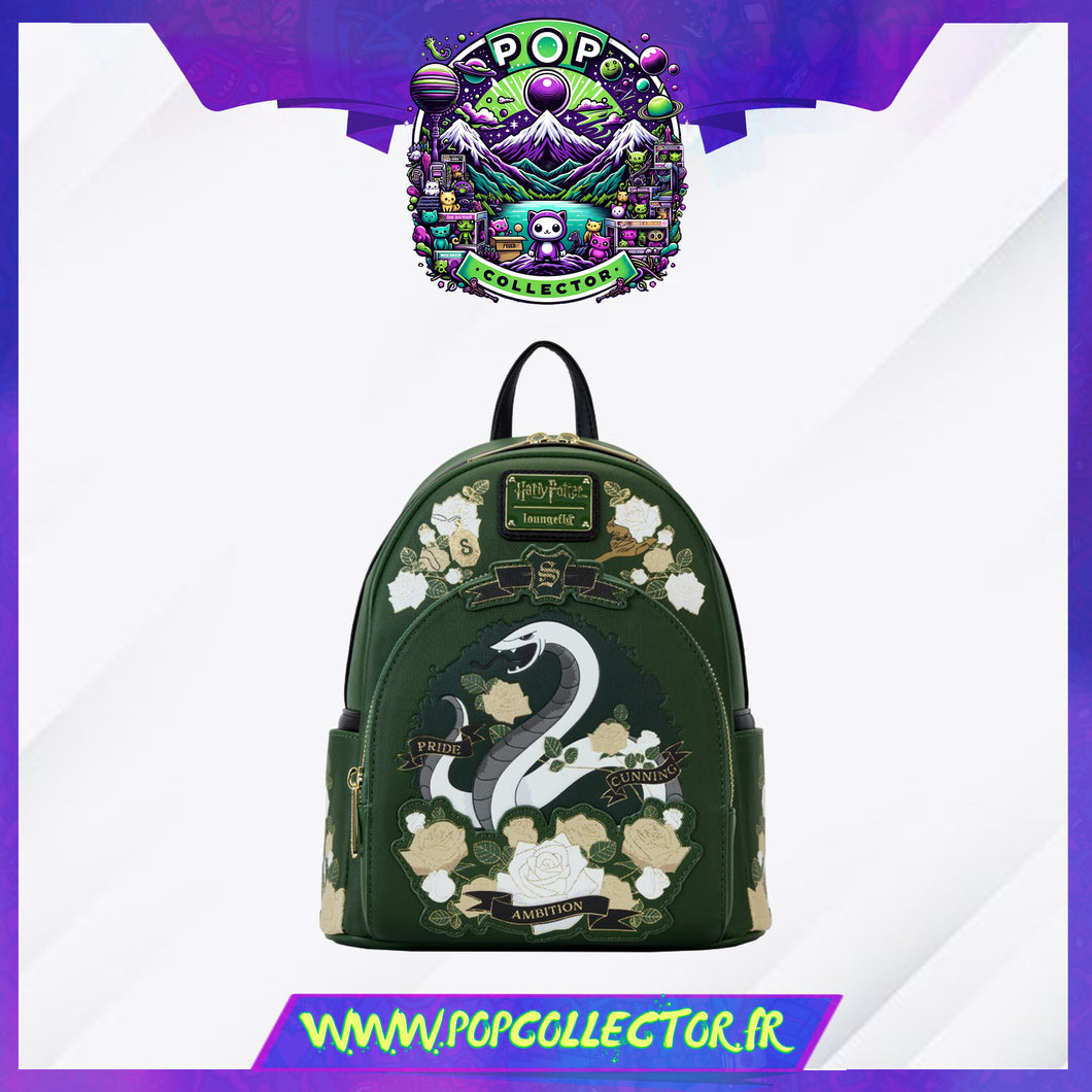 Harry Potter Slytherin House Floral Tattoo Mini Backpack Loungefly