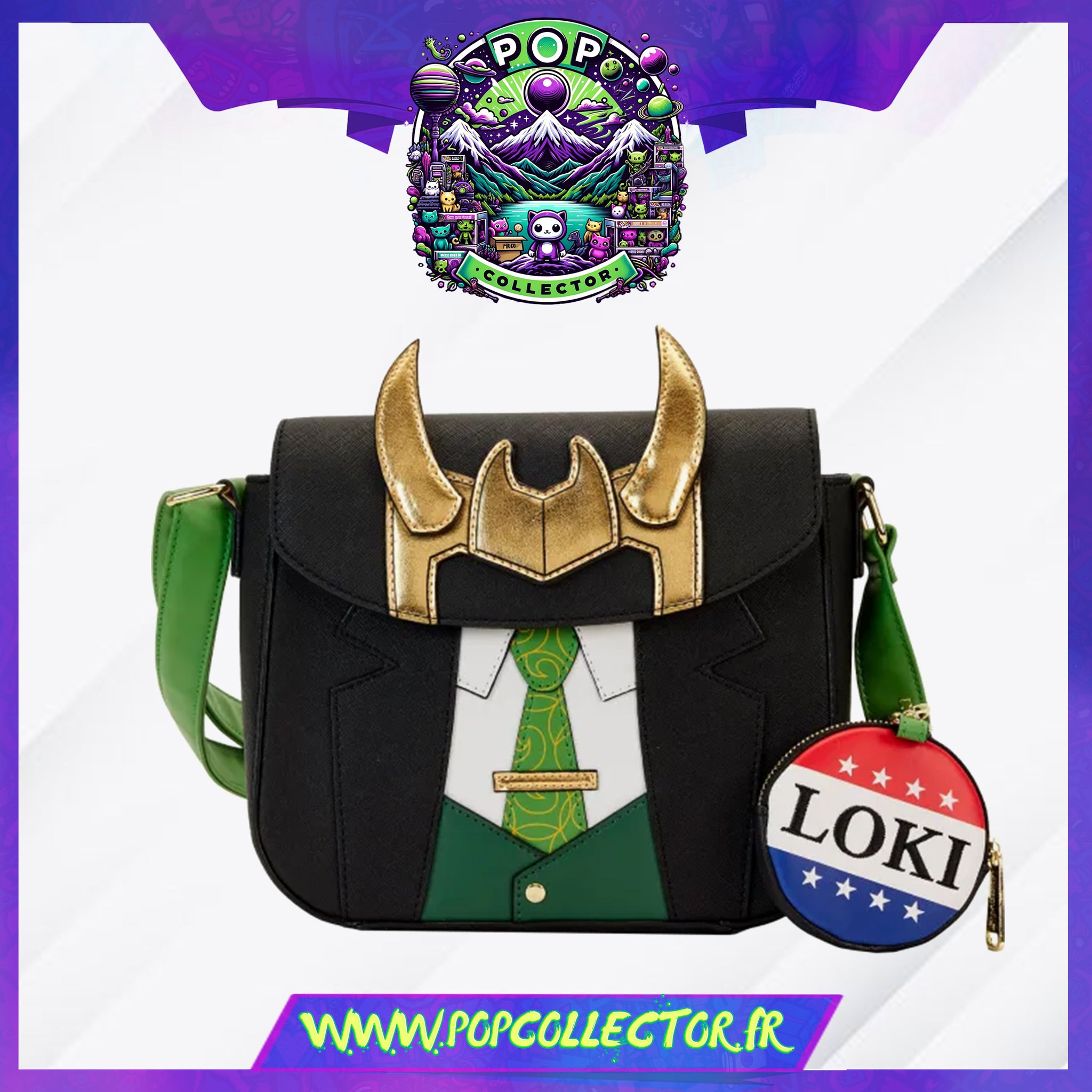 Loungefly Marvel President Loki Cosplay Mini Backpack Disney Loungefly Mini Backpack - Avengers Loki with Scepter  main image 4
