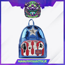 Carica l&#39;immagine nel visualizzatore di Gallery, Marvel Loungefly Mini Sac A Dos Captain America Cosplay Metallic
