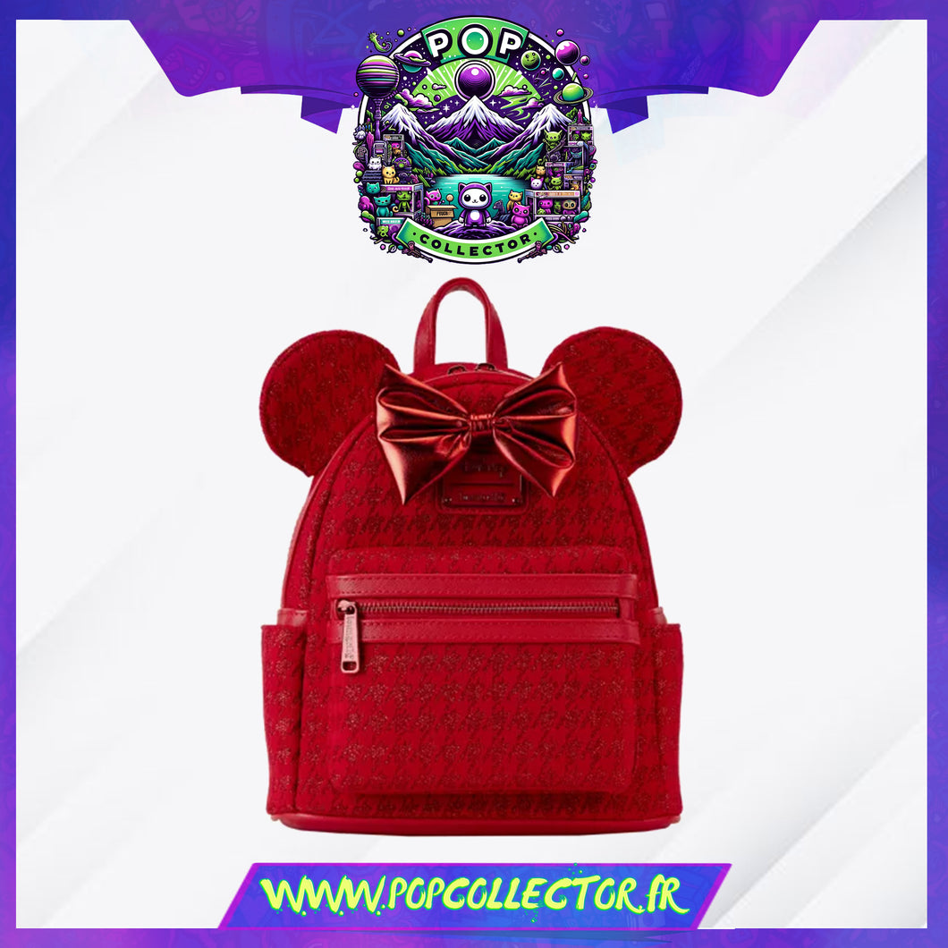 Minnie Mouse Red Glitter Tonal Mini Backpack Loungefly