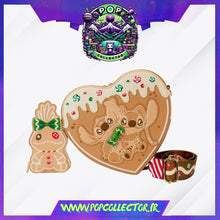 Load image into Gallery viewer, Stitch Scented Angel &amp; Stitch Gingerbread Heart Crossbody Bag With Coin Bag Loungefly
