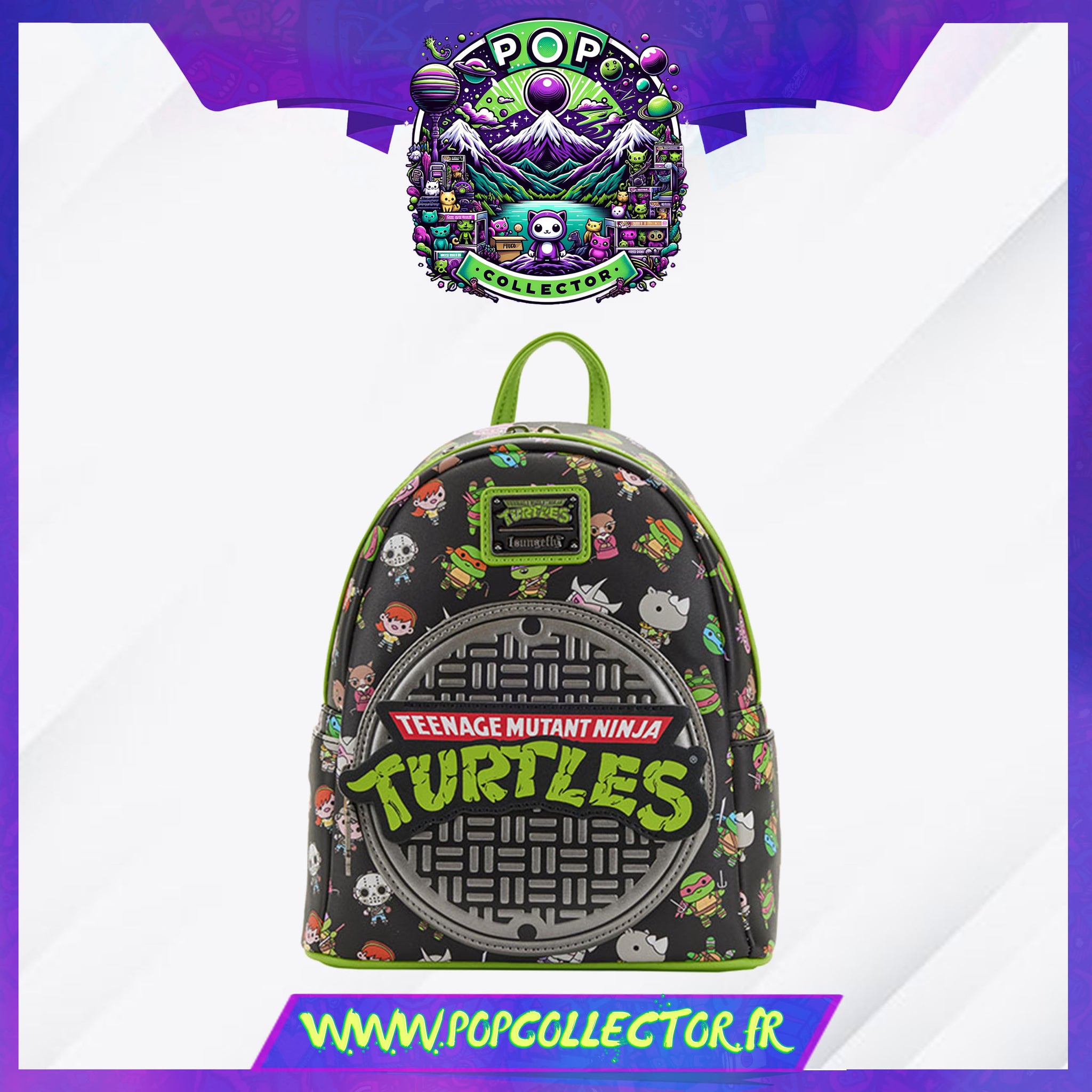 Loungefly Teenage Mutant Ninja Turtles Sewer Cap Mini Backpack Classic Teenage Mutant Ninja Turtle Loungefly Mini Backpack  main image 2