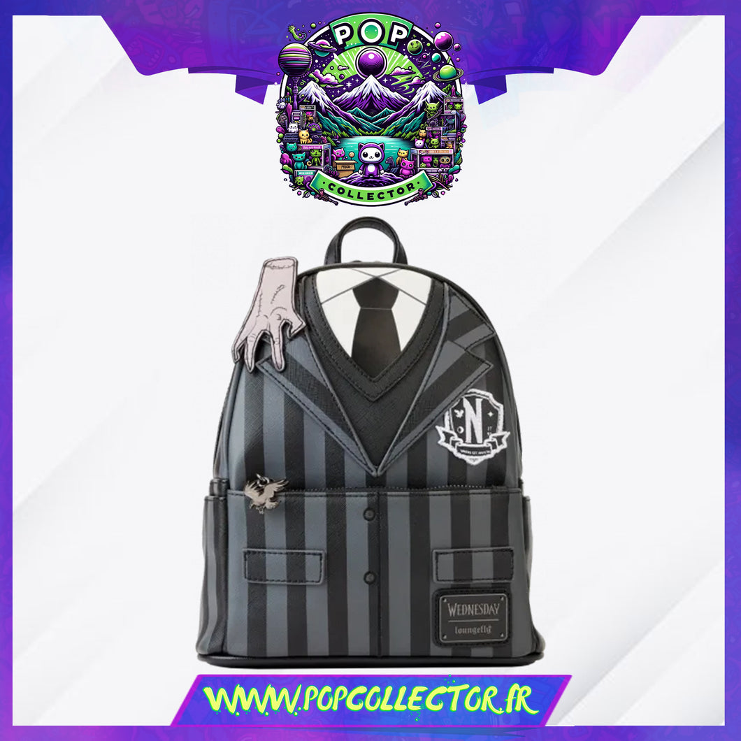 Wednesday Addams Nevermore Cosplay Mini Backpack Loungefly