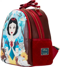 Cargar imagen en el visor de la galería, Snow White Classic Apple Quilted Velvet Mini Backpack Loungefly
