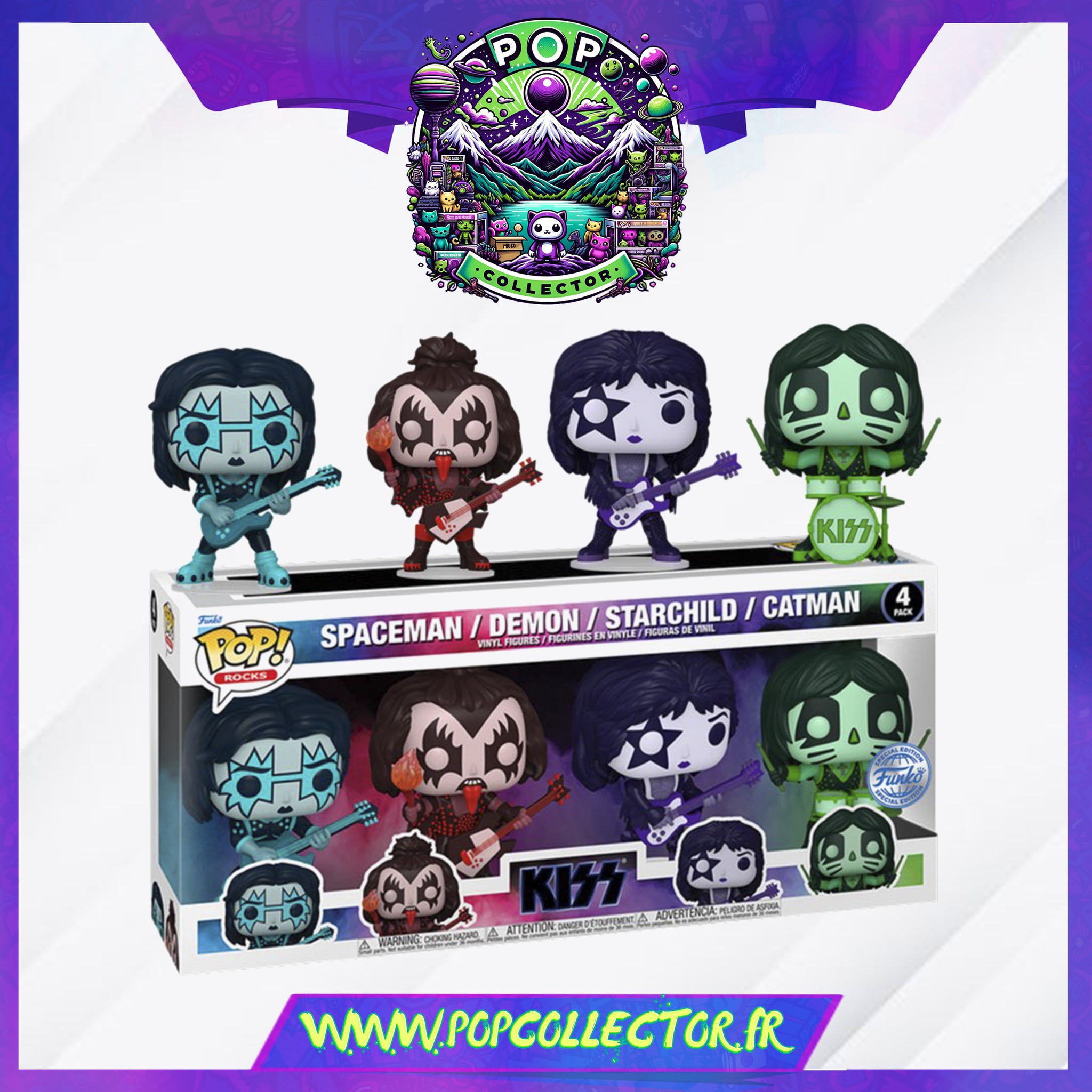 ☆キッス フィギュア 4体セット Pop! KISS (Color Spotlight) 4-Pack