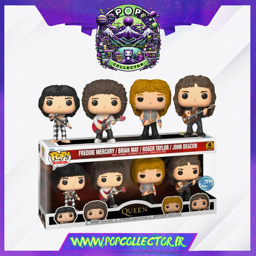 Funko Pop Rock Queen Freddie Mercury / Brian May / Roger Taylor / John Deacon - Pack