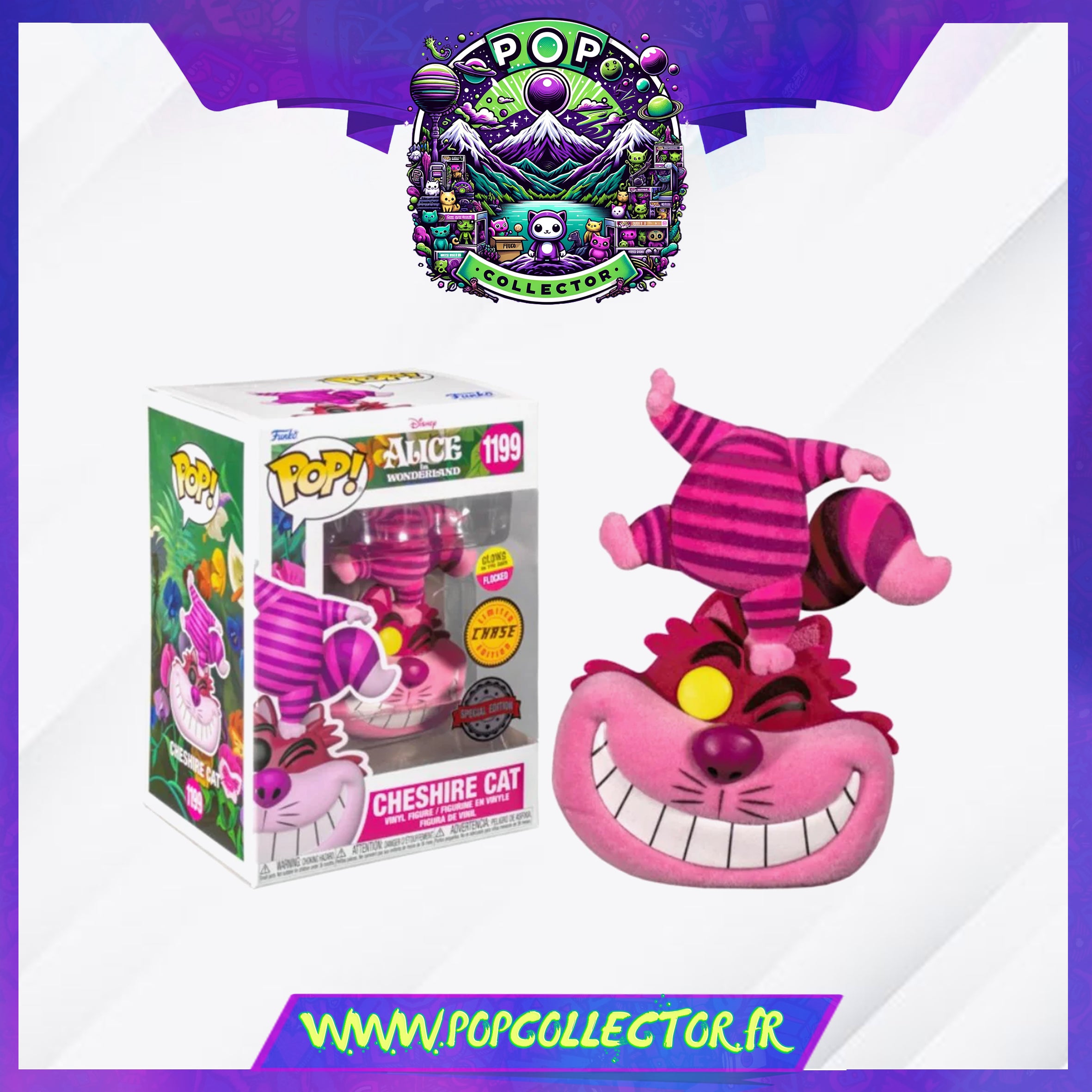 Funko Pop Alice Wonderland 1199 Cheshire Cat Flocked Chase – Pop