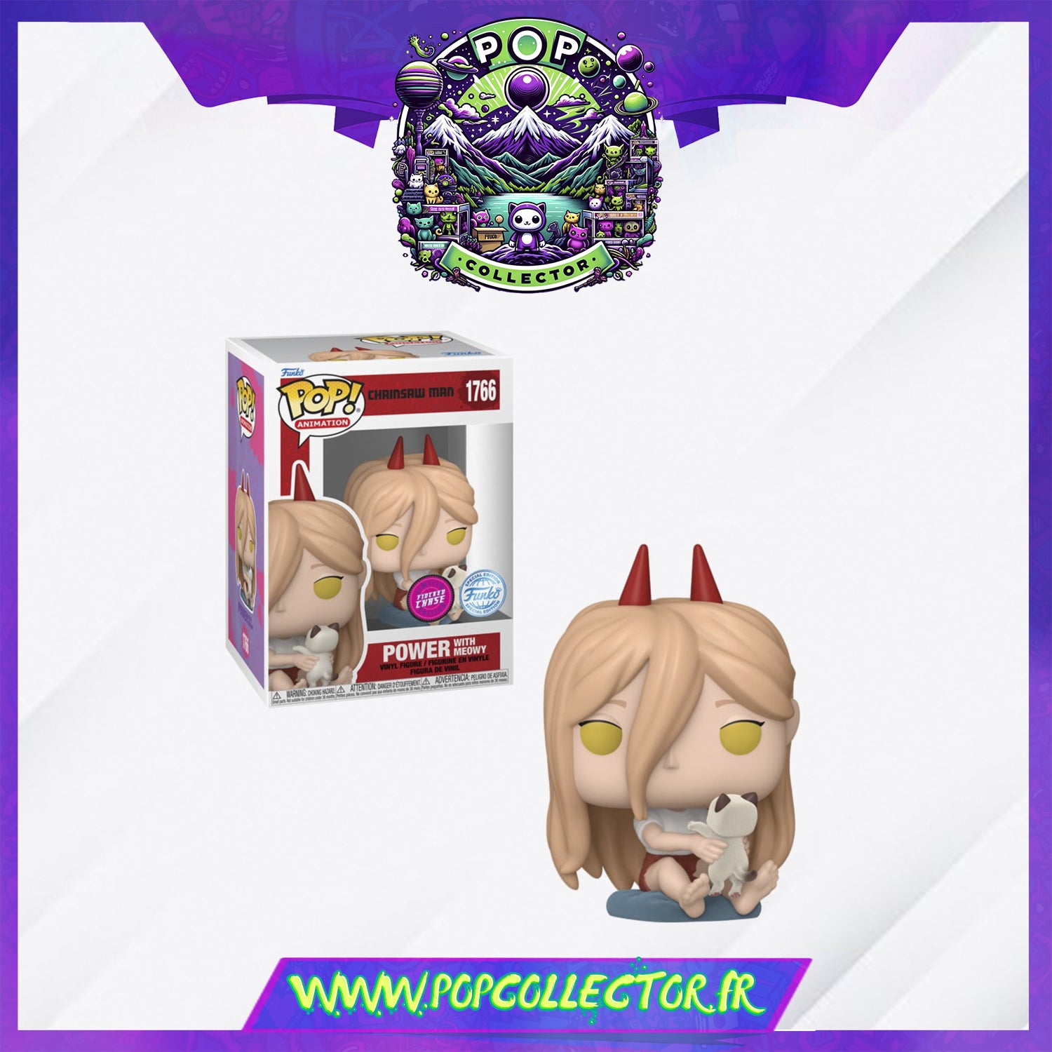 Funko Pop Chainsaw Man 1766 Power With Meowy Chase – Pop Collector