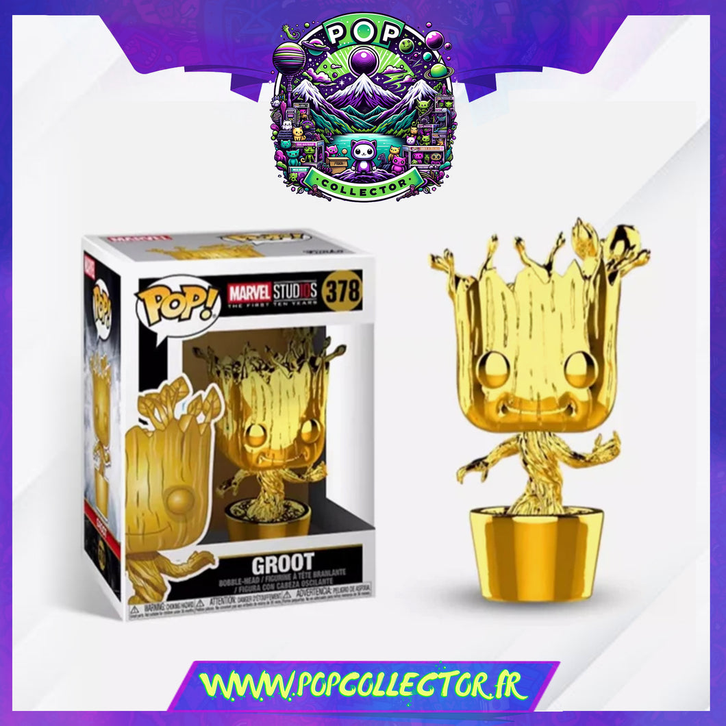 Funko Pop Guardians Of The Galaxy 378 Groot Gold Chrome