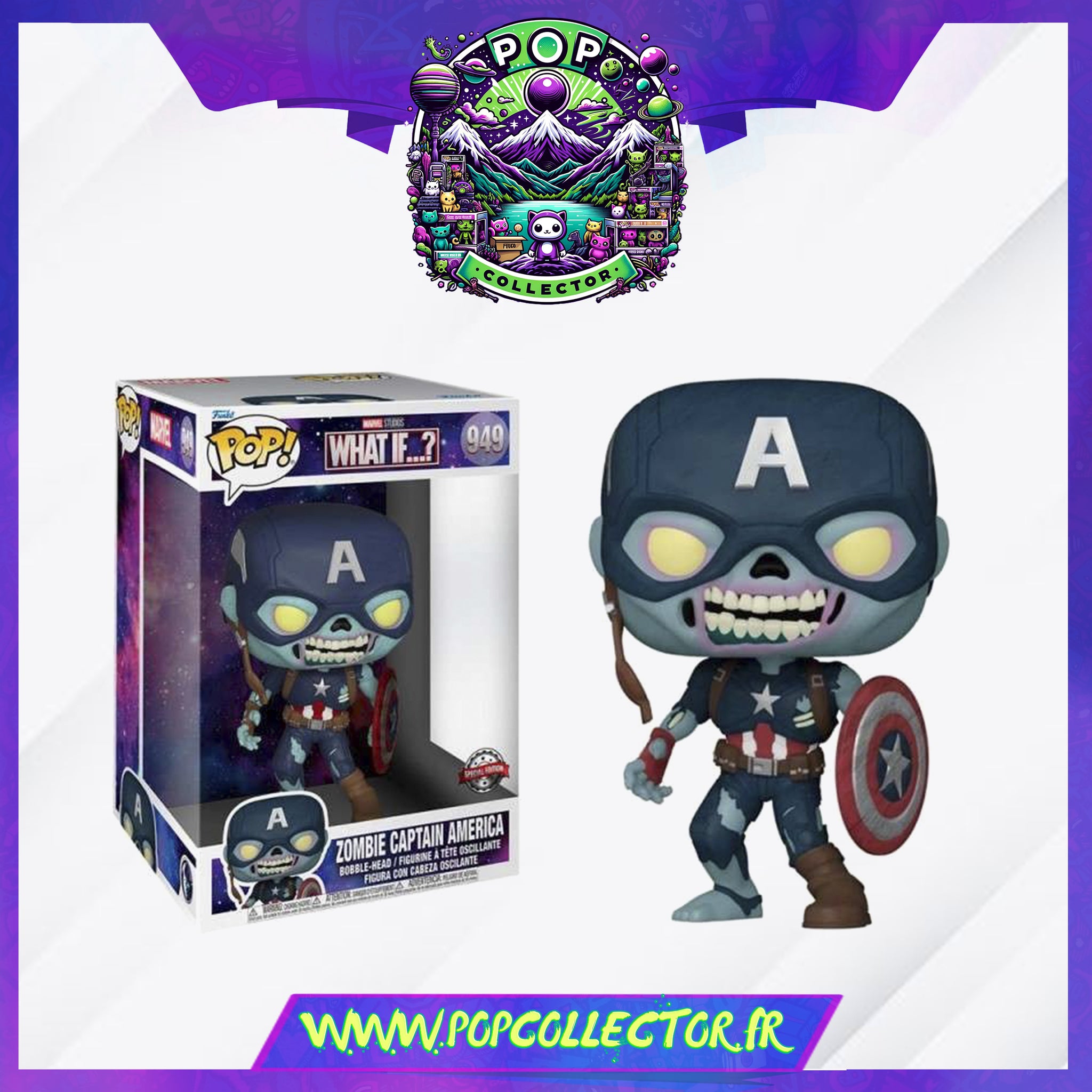 Funko Pop Marvel Captain America Zombie 949 Jumbo – Pop Collector