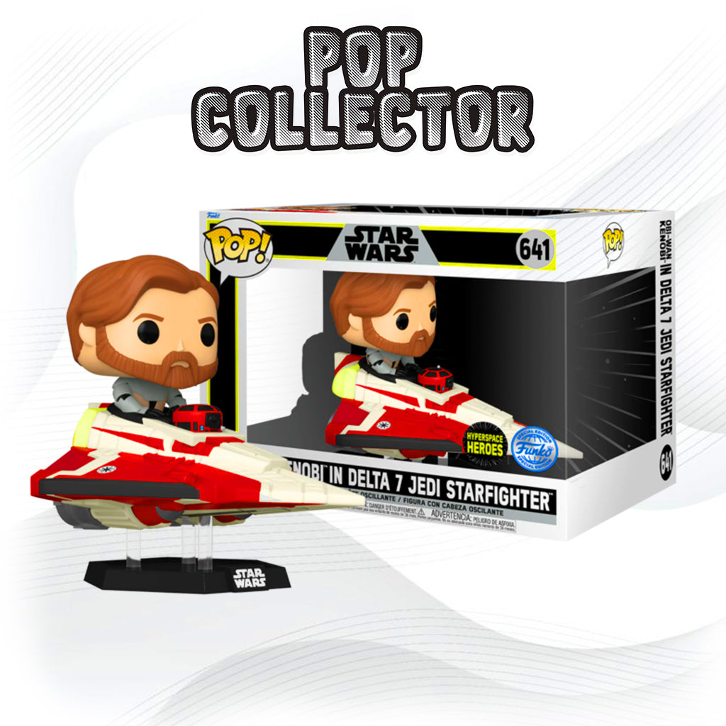 Funko Pop Star Wars 641 Obi Wan Kenobi In Delta 7 Jedi Starfighter