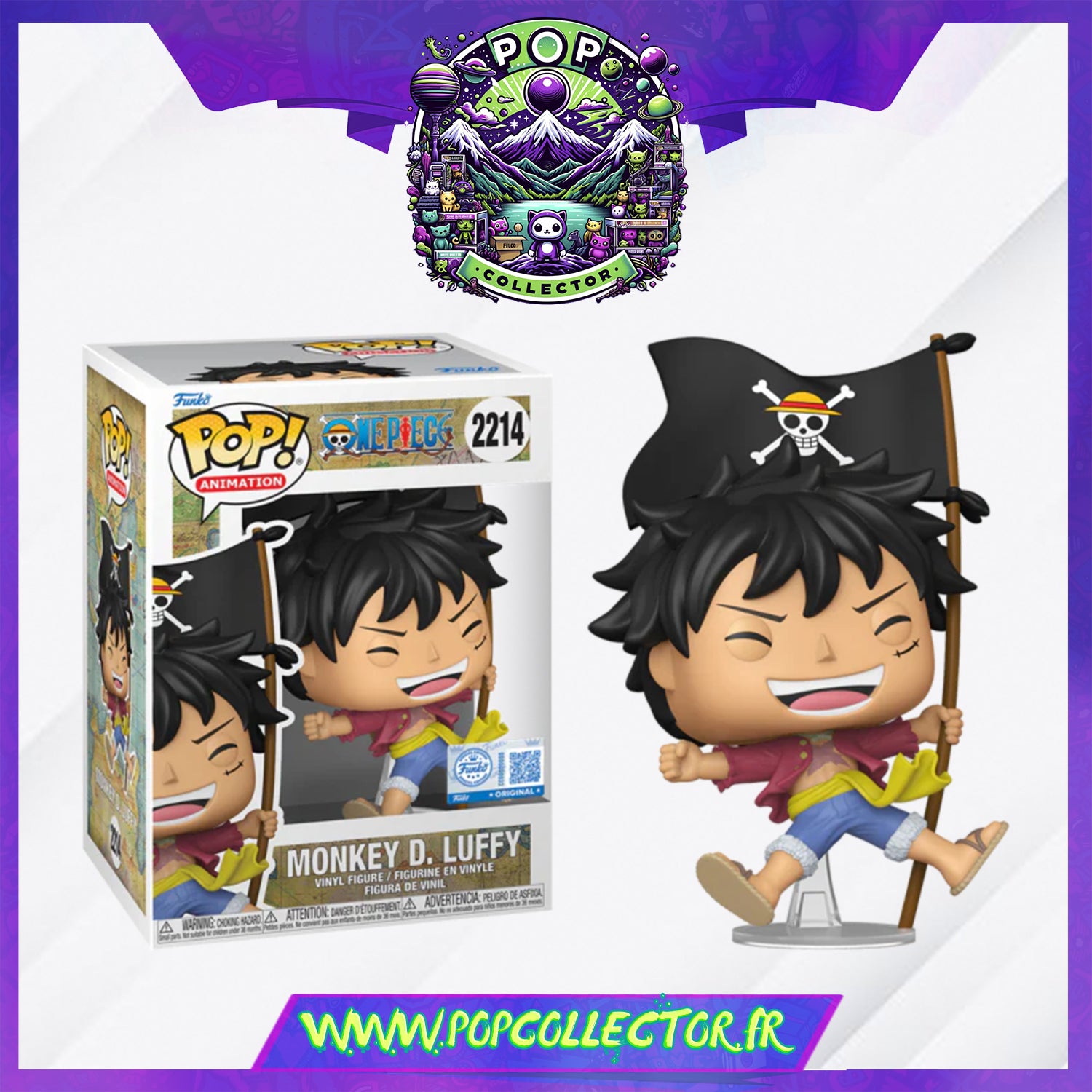 Funko Pop One Piece 2214 Monkey D. Luffy With Flag – Pop Collector 