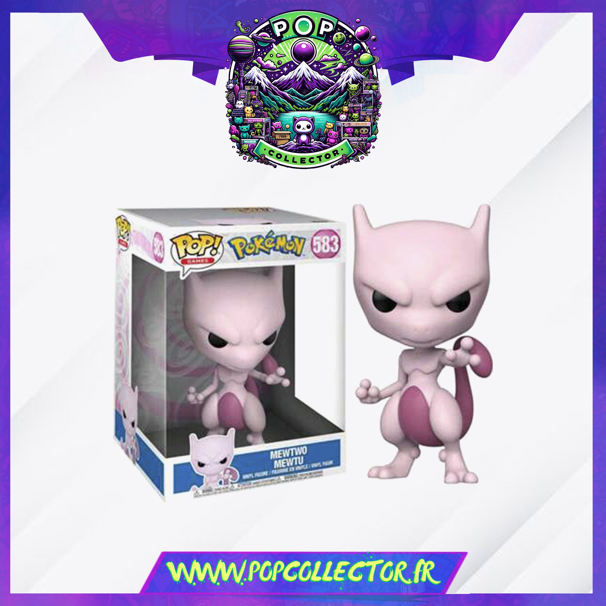 Pokémon Mewtwo - (Jumbo Pop!) Vinyl Figuur 583 Unisex Jumbo Pop! - Neutraal - Standard