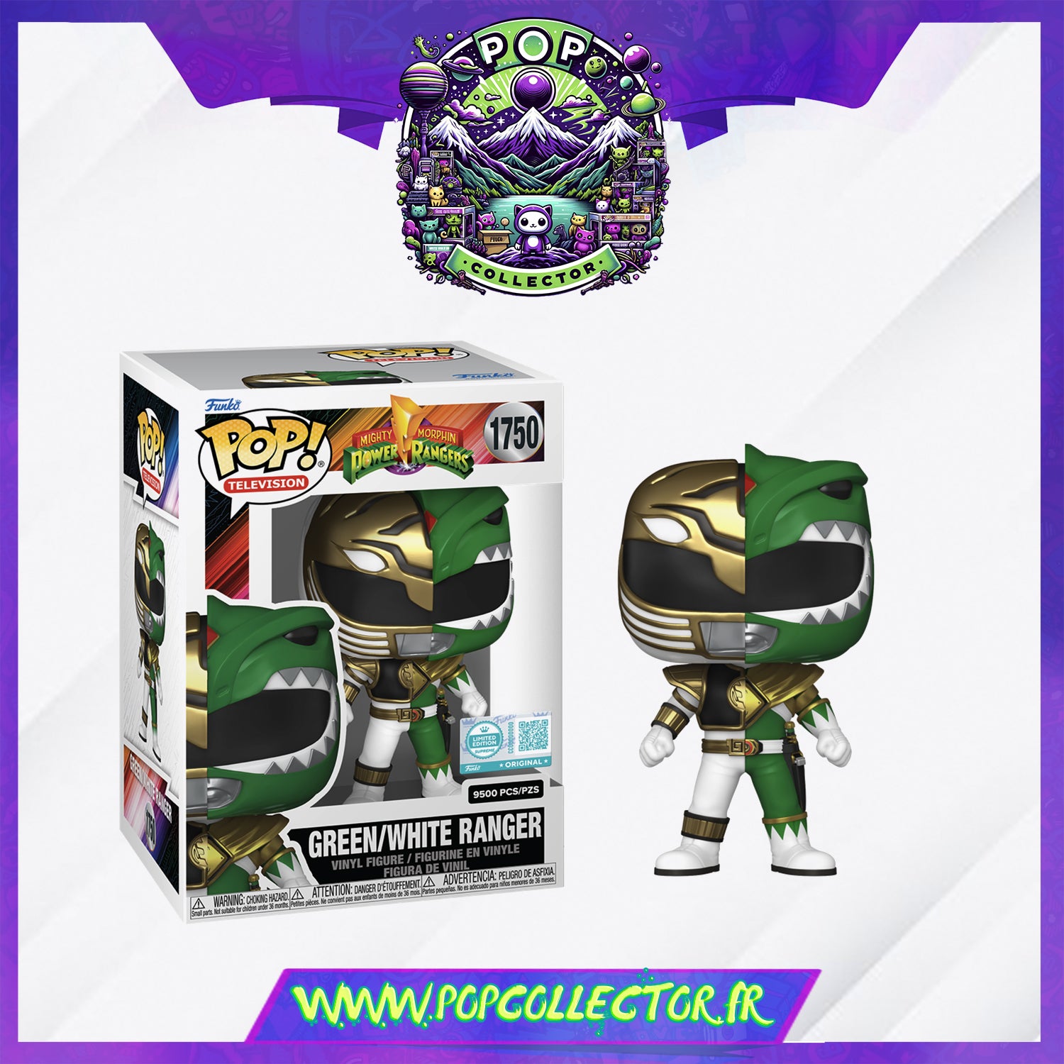 Funko Pop Power Rangers 1750 Green / White Ranger Limited 9500 Pcs