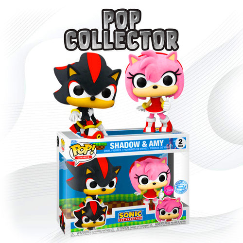 Funko Pop Sonic 2 Pack Flocked Shadow & Amy