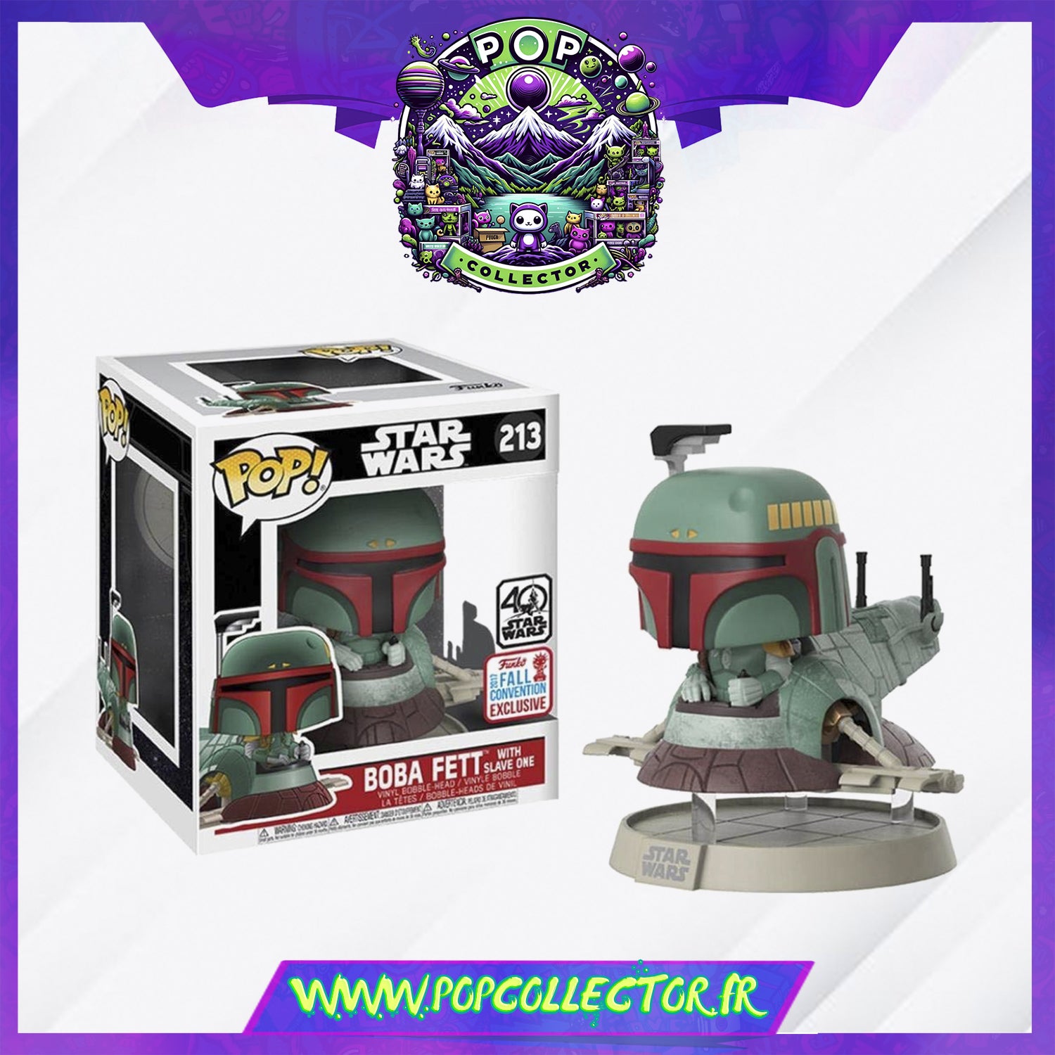 Funko POP ♯213 ボバフェットwith スレイブワン　限定品 Funko Pop Star Wars 213 Boba Fett With Slave One – Pop Collector
