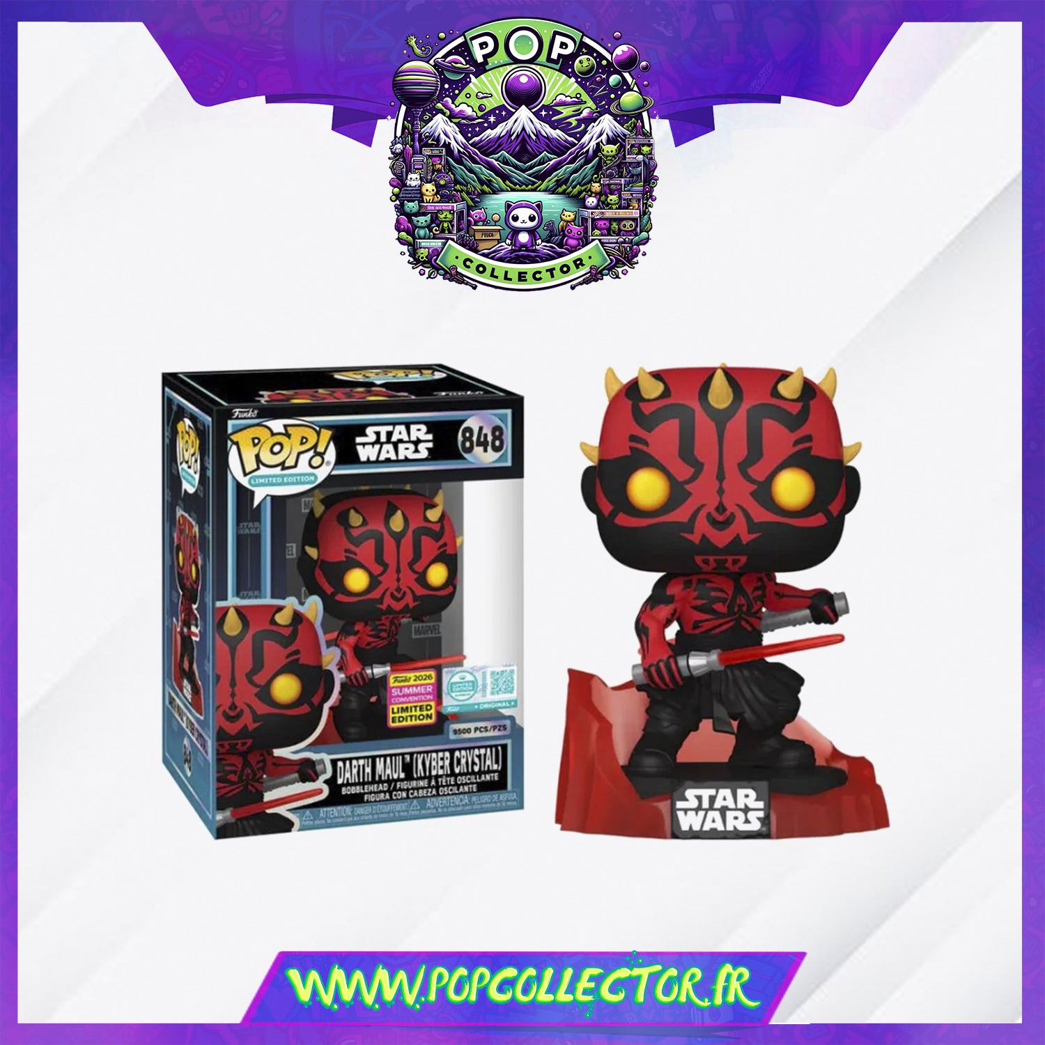 Funko Pop Star Wars 848 Darth Maul Kyber Crystal Limited 9500 Pcs