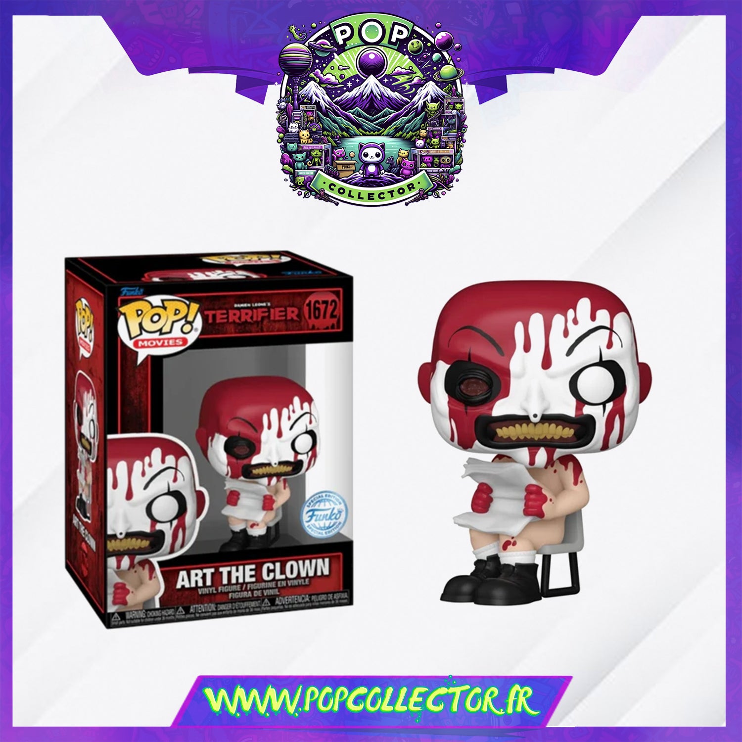 Funko Pop Horror Terrifier Scare Fair 1672 Art The Clown Bloody