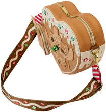 Lade das Bild in den Galerie-Viewer, Stitch Scented Angel &amp; Stitch Gingerbread Heart Crossbody Bag With Coin Bag Loungefly
