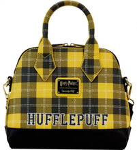 Charger l&#39;image dans la galerie, Harry Potter Hufflepuff Patch Varsity Plaid Handbag Loungefly
