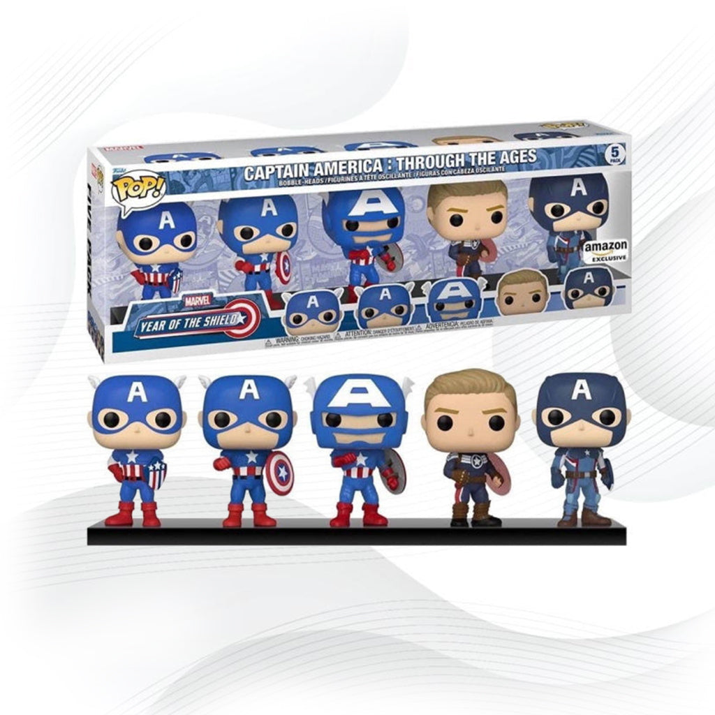 Funko Pop Marvel Avengers 5 Pack Captain America Through The Ages