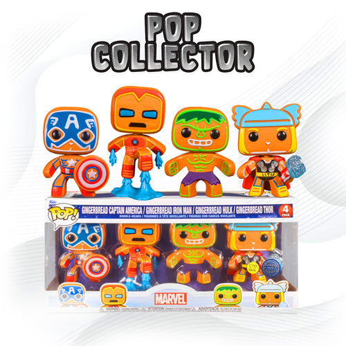 Funko Pop 4 Pack Gingerbread Captain America / Iron Man / Hulk / Thor - Pack