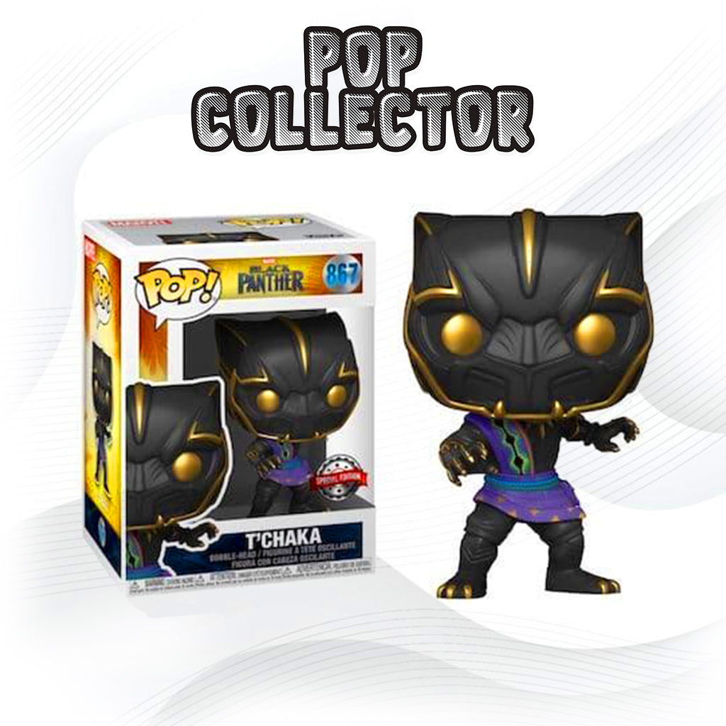 Funko Black Panther T’Chaka Pop! – Vinyl-Sammelfigur, Metallic-Edition, Inkl. Schutzfolie – Special Edition Exclusive Funko Black Panther T’Chaka Pop! – Vinyl-Sammelfigur, Metallic-Edition, Inkl. Schutzfolie – Special Edition Exclusive