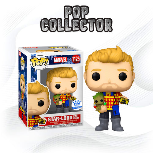 Funko Pop Guardians Of The Galaxy 1125 Star Lord With Groot Holiday