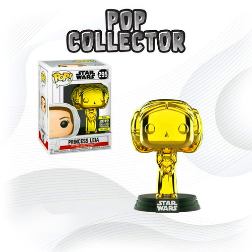 Funko Pop Star Wars Princess Leia 295 Gold Chrome 2019 Galactic Convention